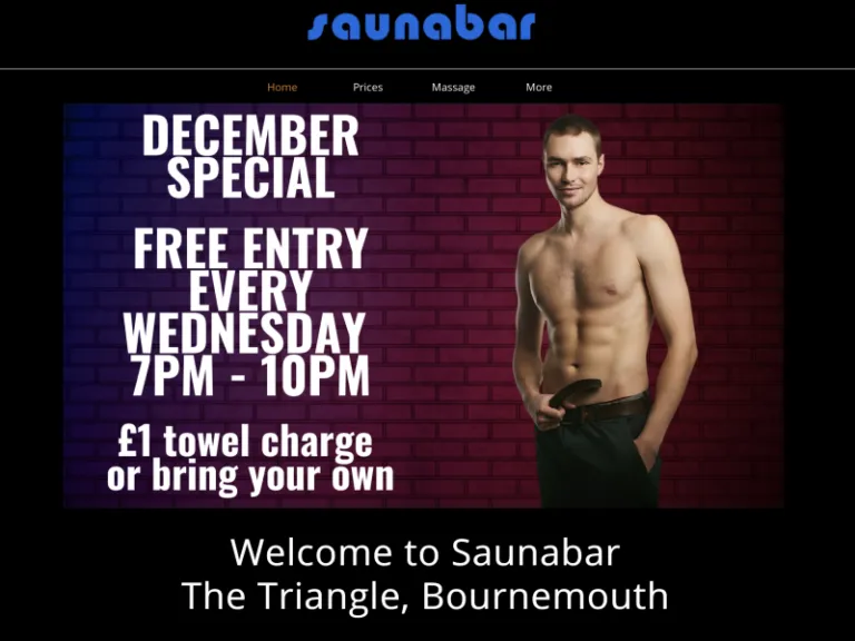 Saunabar Sauna, Bournemouth, Gay Sauna, UK,