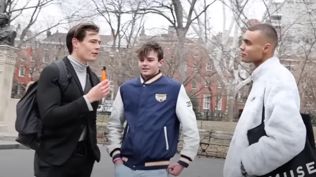Mario Adrion, Male model, Asking strangers, Sexual performance, Humor in sexuality, Public interviews, New York
